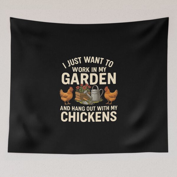 Item preview, I Just Want To Work In My Garden And Hang Out With My Chickens Funny Vintage  designed and sold by Photo-Sphere101.