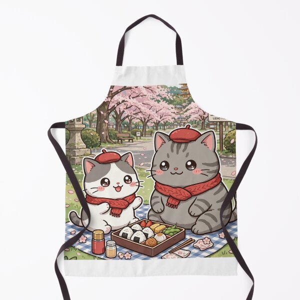 Item preview, Kawaii Cats Sakura Picnic Ueno Park Japan - Freda and Junior Hanami designed and sold by MAISON SYLVIE.