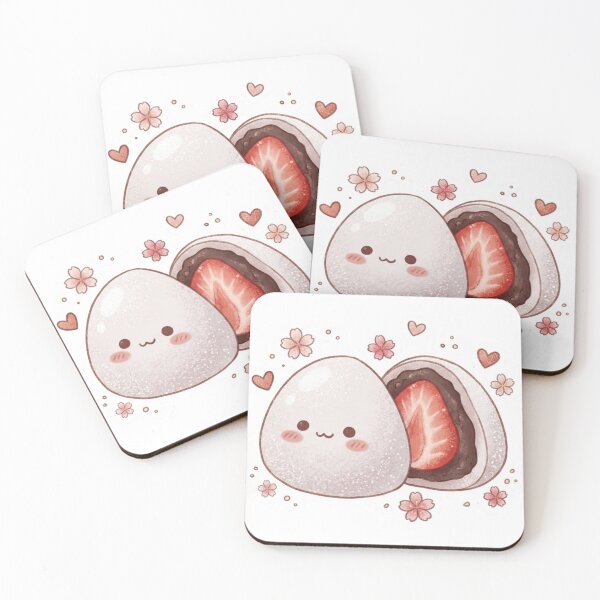 Item preview, Sweet Strawberry Daifuku Mochi - Kawaii Japanese Treat Sticker designed and sold by 0Zetgest.