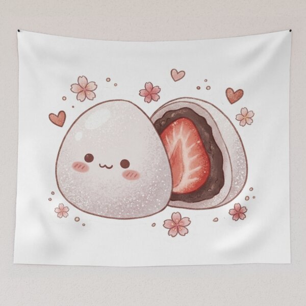 Item preview, Sweet Strawberry Daifuku Mochi - Kawaii Japanese Treat Sticker designed and sold by 0Zetgest.