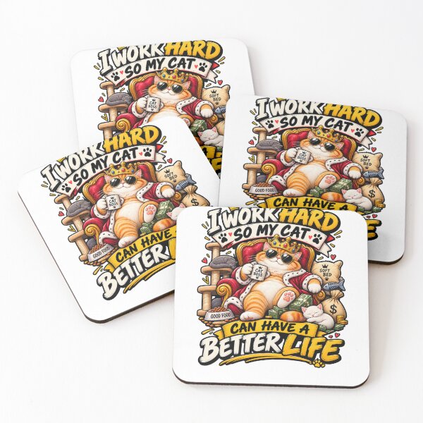 Item preview, I Work Hard So My Cat Can Have a Better Life | Funny Cat Lover Retro T-Shirt designed and sold by familysteven.