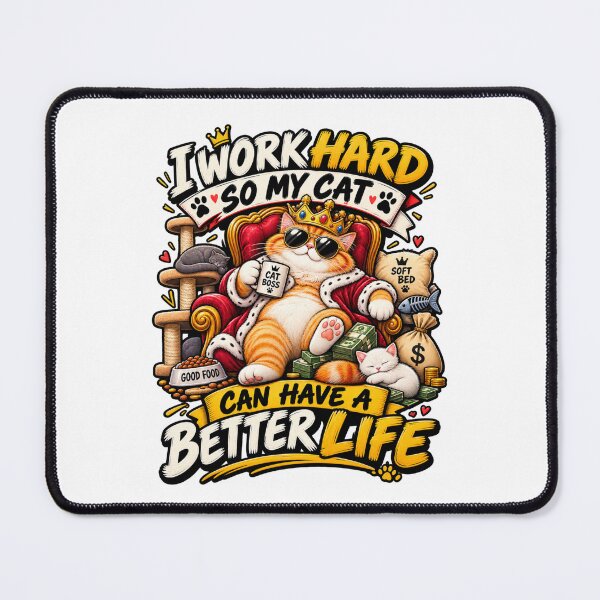 Item preview, I Work Hard So My Cat Can Have a Better Life | Funny Cat Lover Retro T-Shirt designed and sold by familysteven.