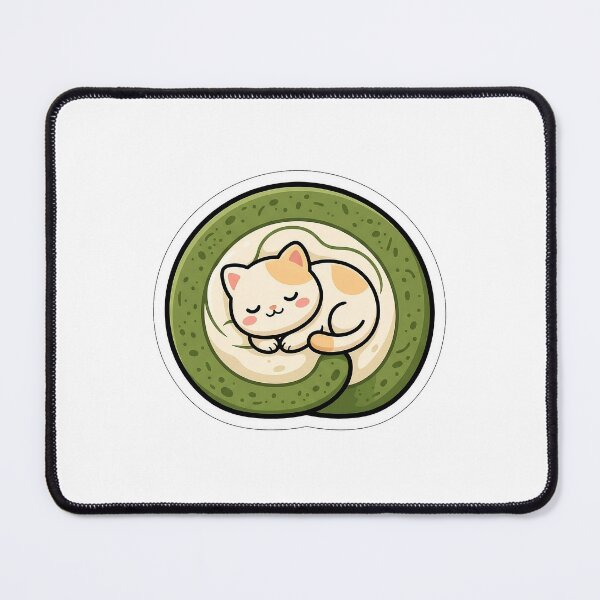 Item preview, Matcha Swiss Roll Cat - Cute Bakery Food Animal Sticker designed and sold by SimpleP.