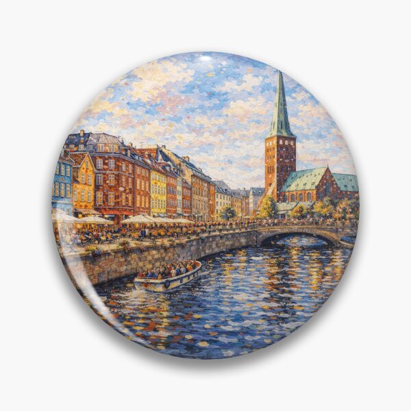 Item preview, Aarhus in Denmark painting – A Beautiful City in Europe. designed and sold by GalleryKauffeld.