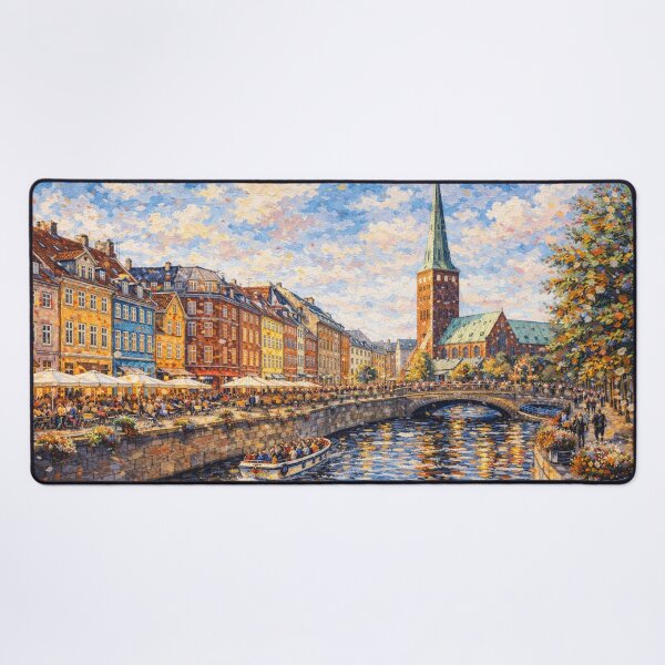 Item preview, Aarhus in Denmark painting – A Beautiful City in Europe. designed and sold by GalleryKauffeld.