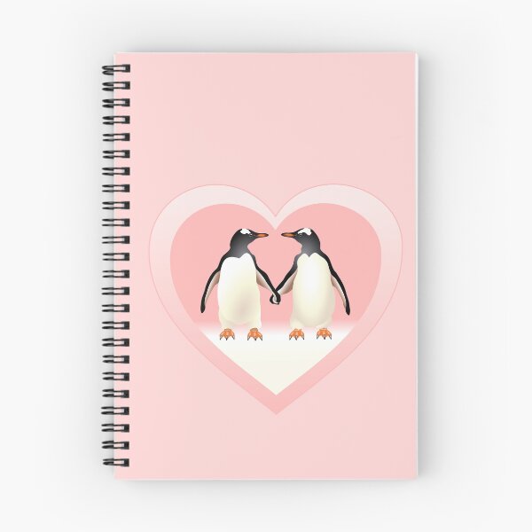 Item preview, Pink Heart Shape with Gentoo Penguins holding hands (flippers) designed and sold by Adamo-illustration.