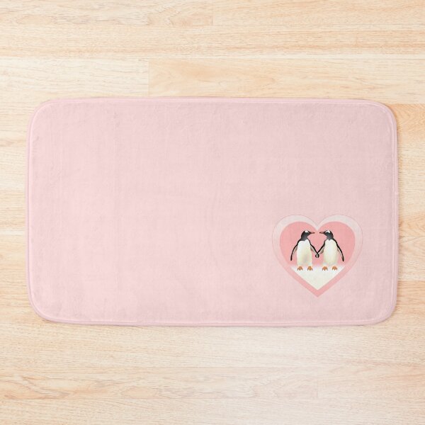 Item preview, Pink Heart Shape with Gentoo Penguins holding hands (flippers) designed and sold by Adamo-illustration.
