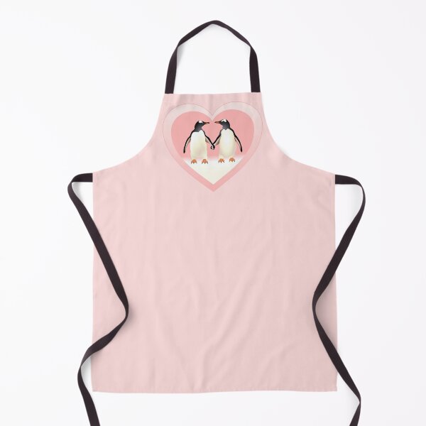 Item preview, Pink Heart Shape with Gentoo Penguins holding hands (flippers) designed and sold by Adamo-illustration.