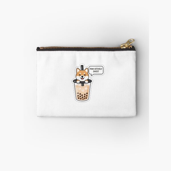 Item preview, Pawsitively Sweet Boba Shiba - Cute Dog Bubble Tea Sticker with Text designed and sold by SimpleP.