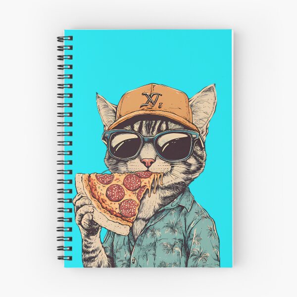 Item preview, Cool Cat Eating Pepperoni Pizza designed and sold by Structure-Blue.