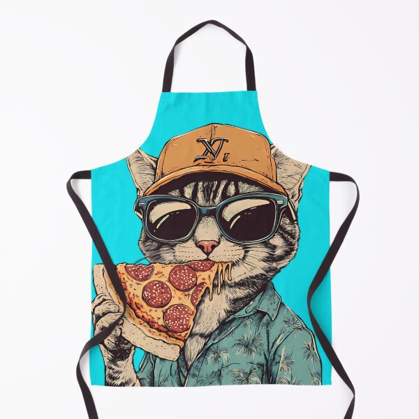 Item preview, Cool Cat Eating Pepperoni Pizza designed and sold by Structure-Blue.