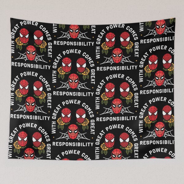 Item preview, With Great Power Comes Great Responsibility Spider Floral Man designed and sold by ostenlee.