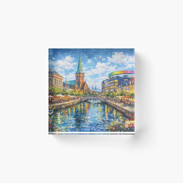 Item preview, A painting of Aarhus, Denmark – A Beautiful City in Europe. designed and sold by GalleryKauffeld.