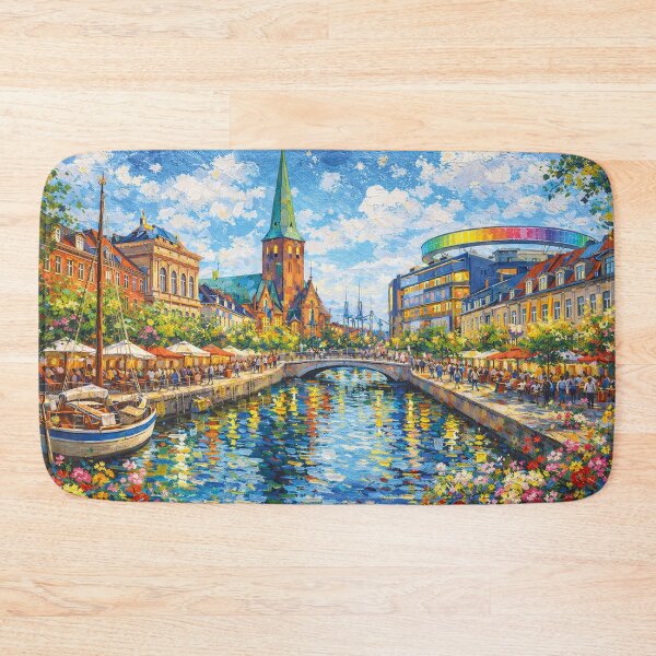 Item preview, A painting of Aarhus, Denmark – A Beautiful City in Europe. designed and sold by GalleryKauffeld.