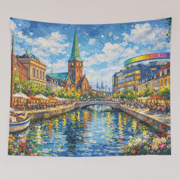 Item preview, A painting of Aarhus, Denmark – A Beautiful City in Europe. designed and sold by GalleryKauffeld.