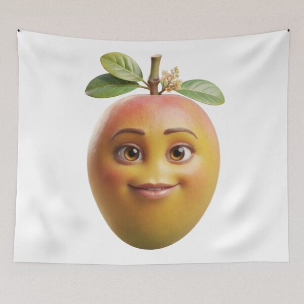 Item preview, Cute Happy Mango 3D Character Tee designed and sold by TripleVertex-1.