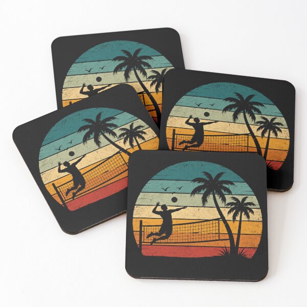 Item preview, Retro Beach Volleyball Sunset Palm Trees Vintage Sports designed and sold by Moizento.