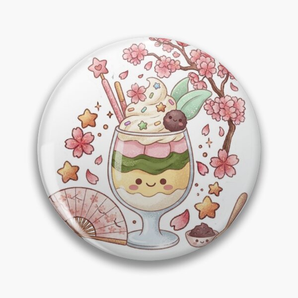 Item preview, Kawaii Matcha Green Tea Parfait - Cute Japanese Cafe Dessert Sticker designed and sold by 0Zetgest.