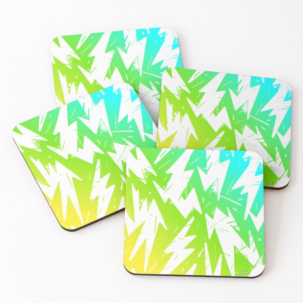 Item preview, THE ABSTRACT Neon Green Yellow Blue Graffiti Lightning Pattern designed and sold by YOFANTZ!.