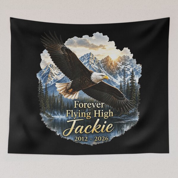 Item preview, Forever Flying High Jackie 2012 - 2026 Memorial Remembrance Loved One Tribute designed and sold by CharlieConon.