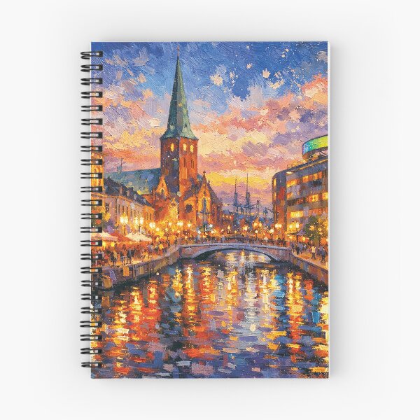 Item preview, Aarhus by night painting, Denmark – A Beautiful City in Europe. designed and sold by GalleryKauffeld.