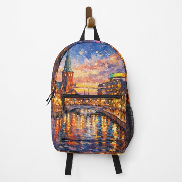 Item preview, Aarhus by night painting, Denmark – A Beautiful City in Europe. designed and sold by GalleryKauffeld.