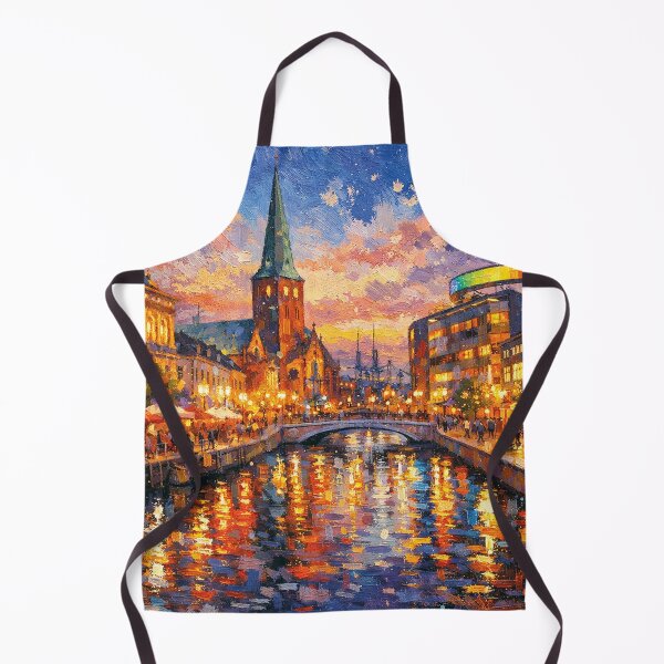 Item preview, Aarhus by night painting, Denmark – A Beautiful City in Europe. designed and sold by GalleryKauffeld.
