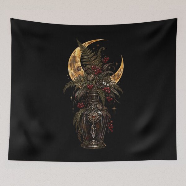 Item preview, Protection Spell Apothecary Bottle with Golden Crescent Moon – Witchcore Occult Art designed and sold by Anyshca.