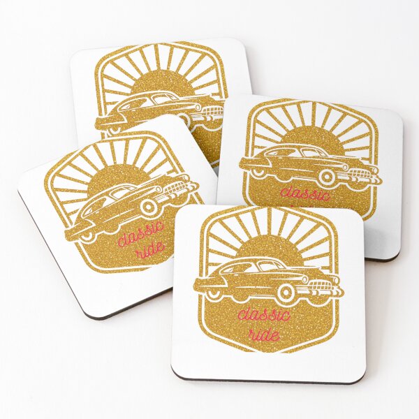 Item preview, CLASSIC RIDE GOLDEN VINTAGE CAR BADGE designed and sold by NourArtCorner.
