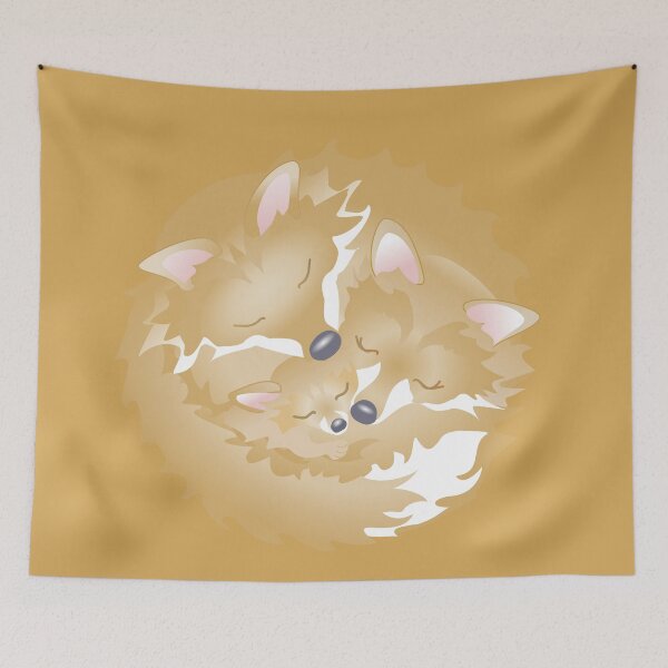 Item preview, Mummy Daddy and Baby Fox Family Curled Up Together designed and sold by Adamo-illustration.