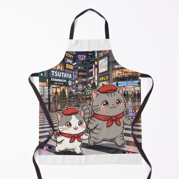 Item preview, Kawaii Cats Shibuya Crossing Tokyo Japan Night - Freda and Junior designed and sold by MAISON SYLVIE.