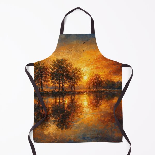 Item preview, Golden Horizon Lake - Sunset Landscape Painting designed and sold by Joey Santiago.