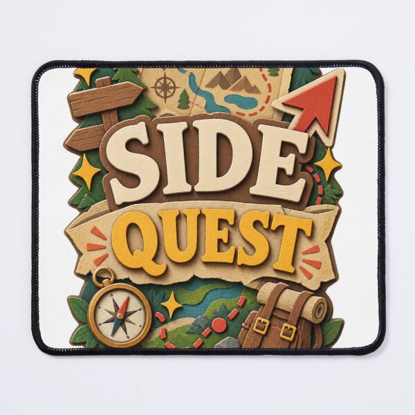 Item preview, Side Quest Adventure Papercraft Hiking Typography Design designed and sold by Promoffy.