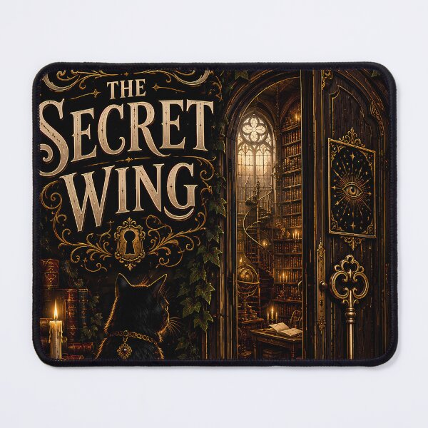 Item preview, The Secret Wing Dark Academia Library Black Cat Design designed and sold by CreativeLook25.