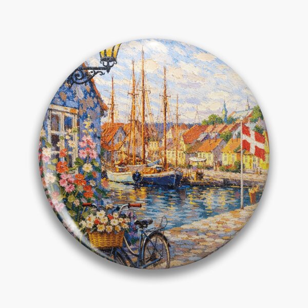 Item preview, A painting of Aeroskobing, Denmark – A Beautiful village in Europe. designed and sold by GalleryKauffeld.