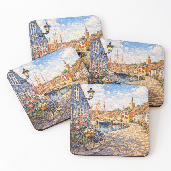 Item preview, A painting of Aeroskobing, Denmark – A Beautiful village in Europe. designed and sold by GalleryKauffeld.