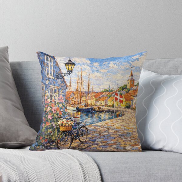 Item preview, A painting of Aeroskobing, Denmark – A Beautiful village in Europe. designed and sold by GalleryKauffeld.