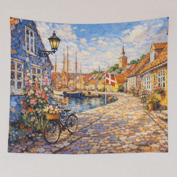 Item preview, A painting of Aeroskobing, Denmark – A Beautiful village in Europe. designed and sold by GalleryKauffeld.