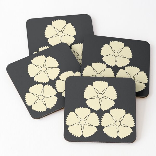 Item preview, Oriental Vintage Pale Yellow Akizuki Clan Japanese Kamon Crest Mon designed and sold by Digital Homestead.