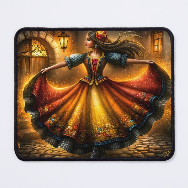 Item preview, Vibrant Dancer in Traditional Colorful Dress designed and sold by Artessie.
