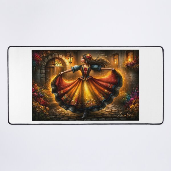 Item preview, Vibrant Dancer in Traditional Colorful Dress designed and sold by Artessie.
