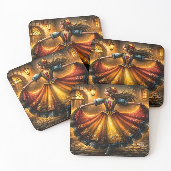 Item preview, Vibrant Dancer in Traditional Colorful Dress designed and sold by Artessie.