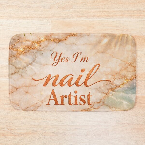 Item preview, Yes I’m a Nail Artist – Tropical Beach Pink Marble Nail Tech Design designed and sold by Lalala cute.