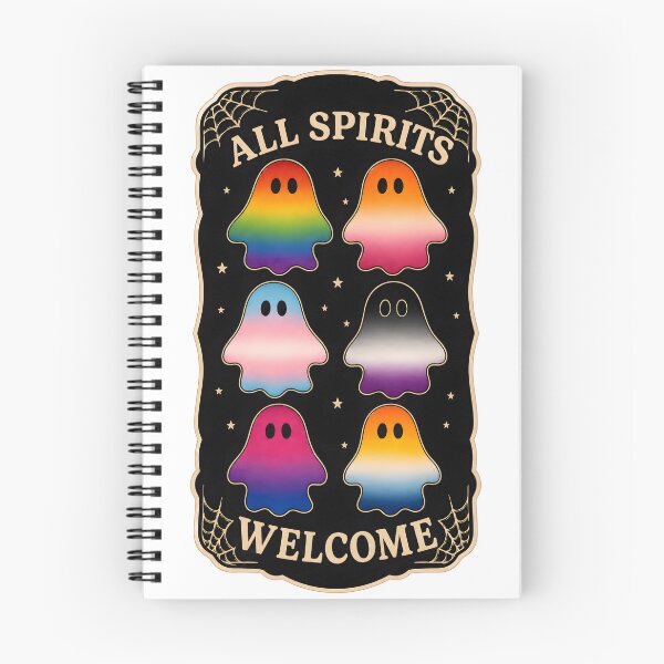 Item preview, All Spirits Welcome - Pride Flag Colored Ghosts designed and sold by Travelslightly.