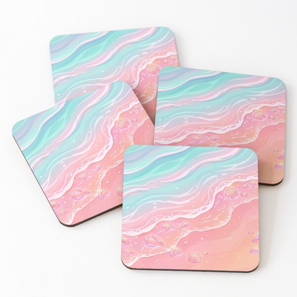 Item preview, Patel Ocean Waves and Pink Sand Beach Pattern designed and sold by DNBY.