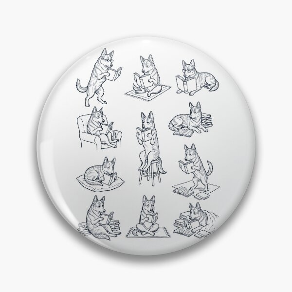Item preview, Vintage Australian Cattle Dog Book Reader Reading Dog Lover designed and sold by dian-rody-crest.