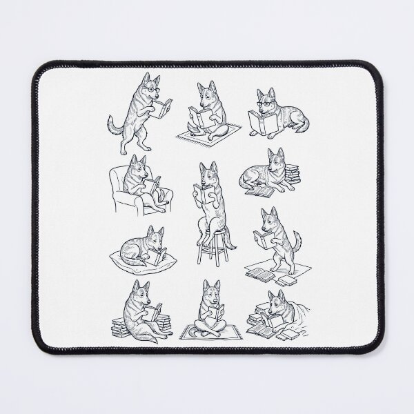 Item preview, Vintage Australian Cattle Dog Book Reader Reading Dog Lover designed and sold by dian-rody-crest.