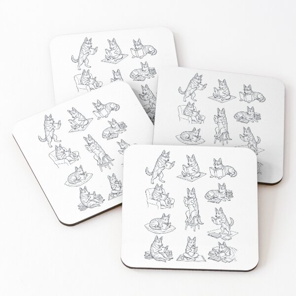 Item preview, Vintage Australian Cattle Dog Book Reader Reading Dog Lover designed and sold by dian-rody-crest.