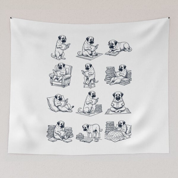 Item preview, Vintage Anatolian Shepherd Dog Book Reader Reading Dog Lover designed and sold by dian-rody-crest.