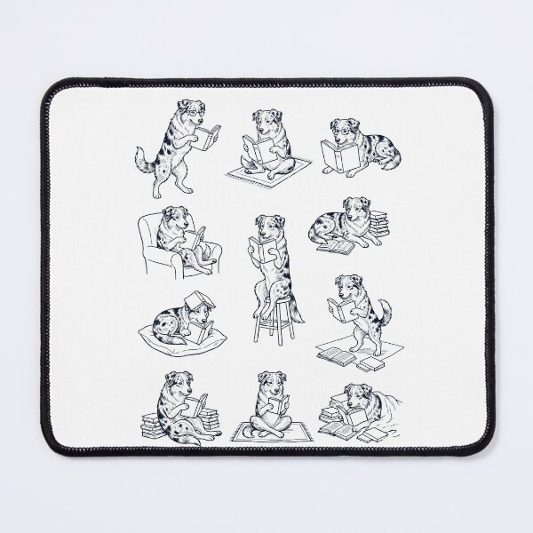 Item preview, Vintage Australian Shepherd Book Reader Reading Dog Lover designed and sold by dian-rody-crest.